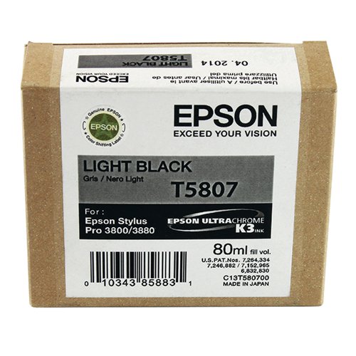 Epson T5807 Ink Cartridge Light Black C13T580700 EP580700 Buy online at Office 5Star or contact us Tel 01594 810081 for assistance