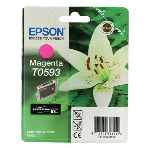 Epson T0593 Ink Cartridge Ultra Chrome K3 Magenta C13T05934010 EP59340 Buy online at Office 5Star or contact us Tel 01594 810081 for assistance