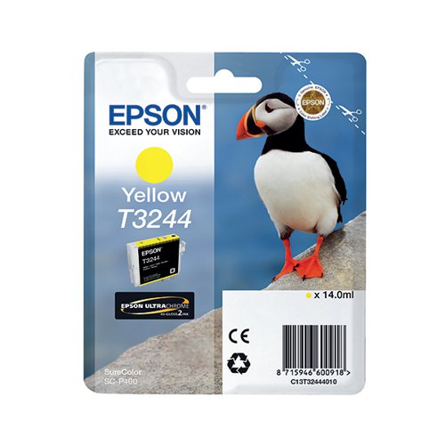 Epson T3244 Ink Cartridge Ultra Chrome 2 Puffin Yellow C13T3244010