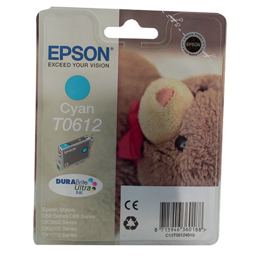 Epson T0612 Ink DURABrite Ultra Teddy Bear Cyan C13T06124010 EP61240 Buy online at Office 5Star or contact us Tel 01594 810081 for assistance