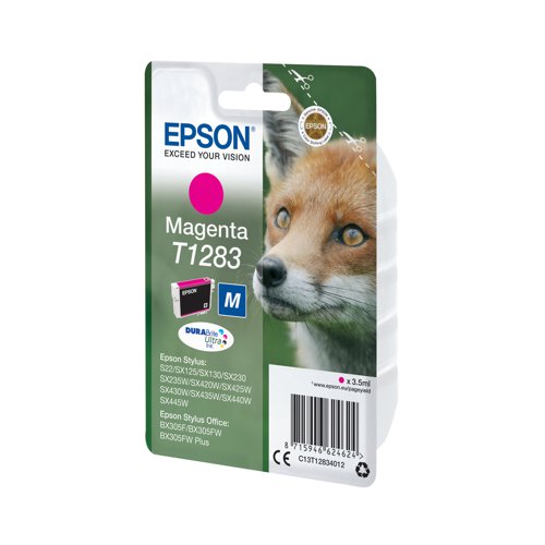 Epson T1283 Ink Cartridge DURABrite Ultra Fox Magenta C13T12834012 Inkjet Cartridges EP62462
