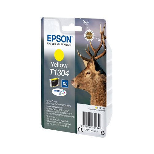 Epson T1304 Ink Cartridge DURABrite Ultra Extra High Yield Stag Yellow C13T13044012 Inkjet Cartridges EP62484