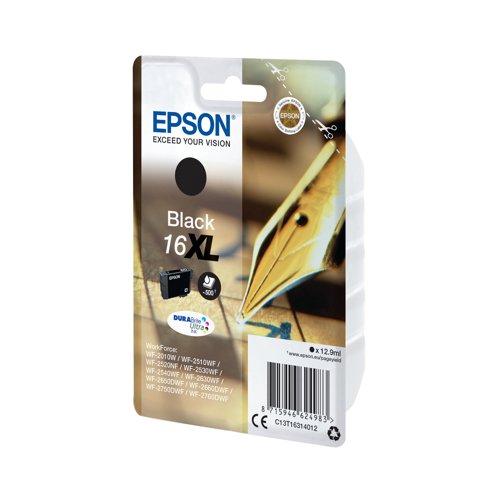 Epson 16XL Ink Cartridge DURABrite Ultra HY Pen/Crossword Black C13T16314012 Inkjet Cartridges EP62498