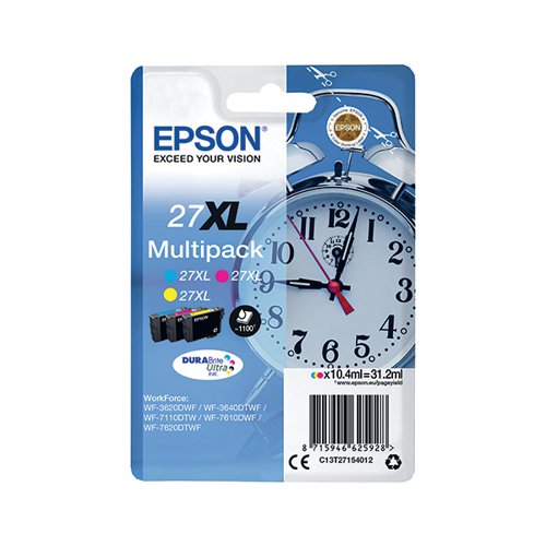 Epson 27XL Ink Cartridge DURABrite Ultra Alarm Clock Multipack HY CMY C13T27154012