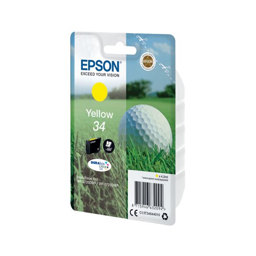EP63209 Epson 34 Ink Cartridge DURABrite Ultra Golf Ball Yellow C13T34644010