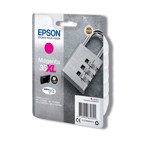 Epson 35XL Ink Cartridge DURABrite Ultra High Yield Padlock Magenta C13T35934010 - EP63239