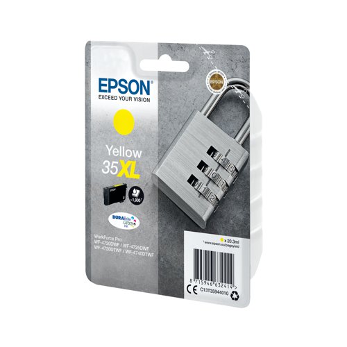 EP63241 Epson 35XL Ink Cartridge DURABrite Ultra High Yield Padlock Yellow C13T35944010