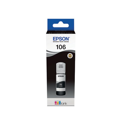 Epson 106 Ink Bottle EcoTank Photo Black C13T00R140 EP64330 Buy online at Office 5Star or contact us Tel 01594 810081 for assistance
