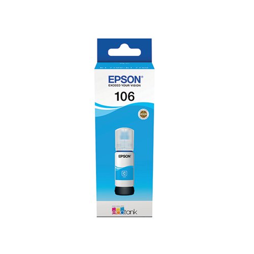 Epson 106 Ink Bottle EcoTank Cyan C13T00R240 EP64331 Buy online at Office 5Star or contact us Tel 01594 810081 for assistance