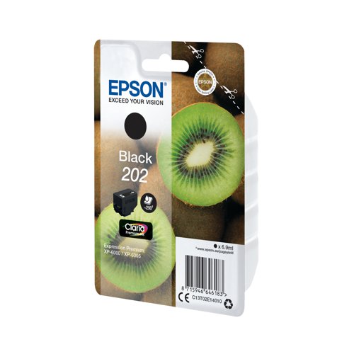 Epson 202 Premium Ink Claria Kiwi Black C13T02E14010 Inkjet Cartridges EP64618