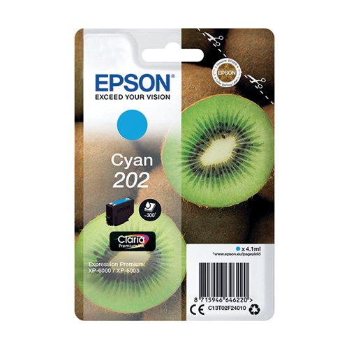 Epson 202 Premium Ink Claria Kiwi Cyan C13T02F24010 EP64622 Buy online at Office 5Star or contact us Tel 01594 810081 for assistance