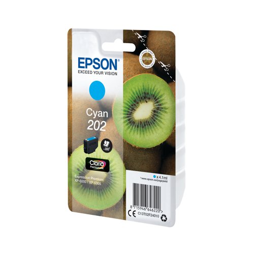 Epson 202 Premium Ink Claria Kiwi Cyan C13T02F24010 EP64622 Buy online at Office 5Star or contact us Tel 01594 810081 for assistance