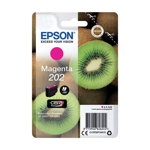 Epson 202 Premium Ink Claria Kiwi Magenta C13T02F34010 EP64624 Buy online at Office 5Star or contact us Tel 01594 810081 for assistance