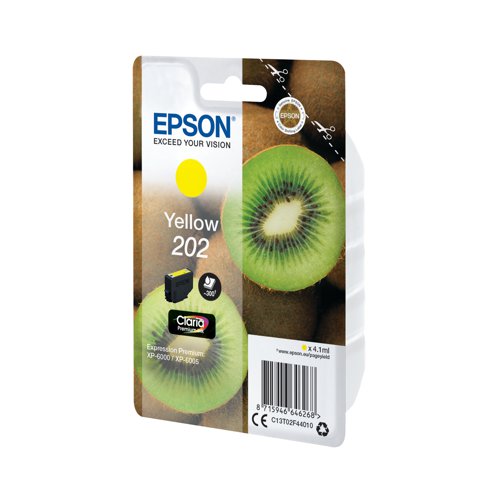 Epson 202 Premium Ink Claria Kiwi Yellow C13T02F44010 EP64626 Buy online at Office 5Star or contact us Tel 01594 810081 for assistance