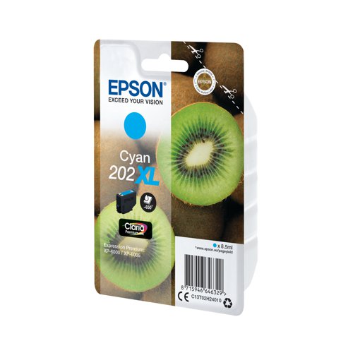 Epson 202XL Premium Ink Claria High Yield Kiwi Cyan C13T02H24010 Inkjet Cartridges EP64632