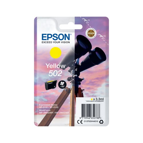 EP65278 Epson 502 Ink Cartridge Binoculars Yellow C13T02V44010