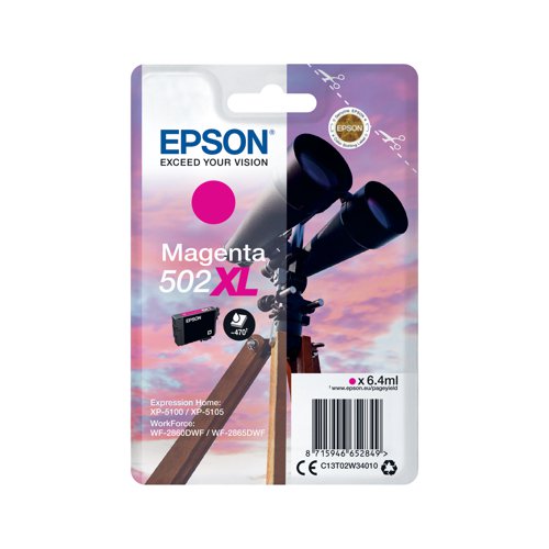 EP65284 Epson 502XL Ink Cartridge Binoculars Magenta C13T02W34010