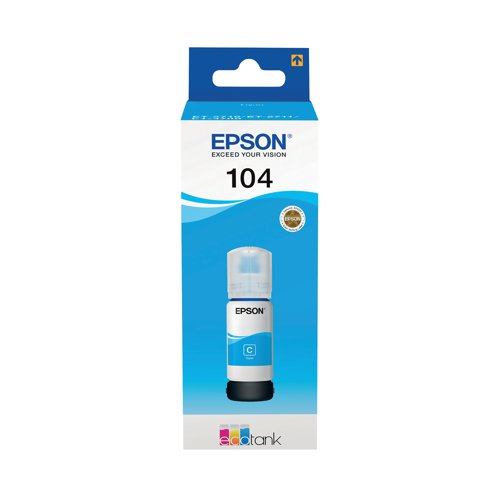 Epson 104 Ink Bottle EcoTank Cyan C13T00P240 - EP65581