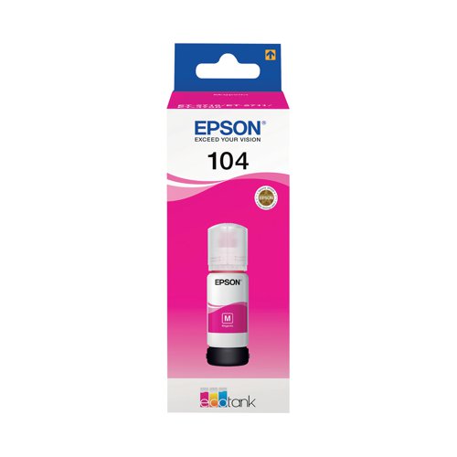 Epson 104 Ink Bottle EcoTank Magenta C13T00P340 Inkjet Cartridges EP65582
