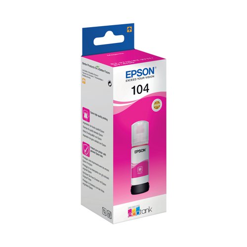 Epson 104 Ink Bottle EcoTank Magenta C13T00P340 Inkjet Cartridges EP65582