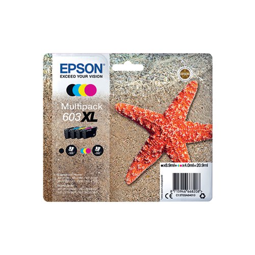 Epson 603XL Ink Cartridge High Yield Multipack CMYK C13T03A64010