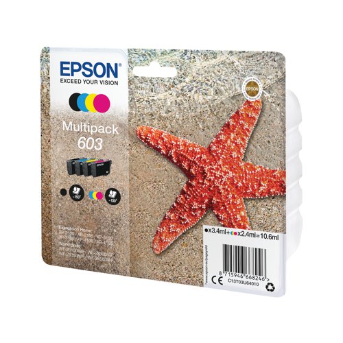 Epson 603 Ink Cartridge Starfish Multipack CMYK C13T03U64010 - EP66824