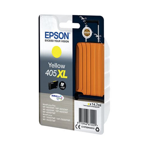 Epson 405XL Ink Cartridge DURABrite Ultra Suitcase Yellow C13T05H44010 Inkjet Cartridges EP67222