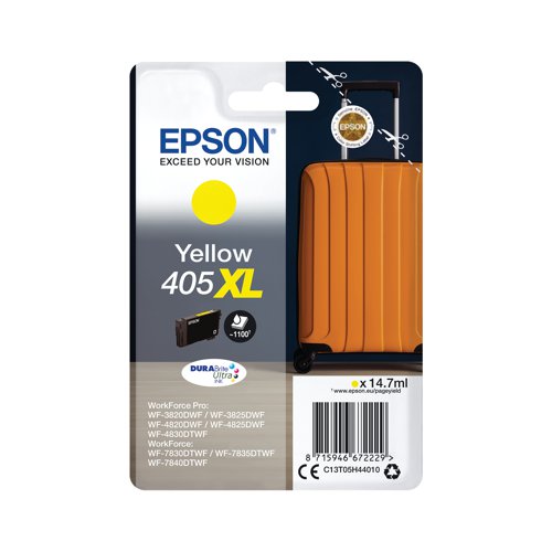 EP67222 Epson 405XL Ink Cartridge DURABrite Ultra Suitcase Yellow C13T05H44010