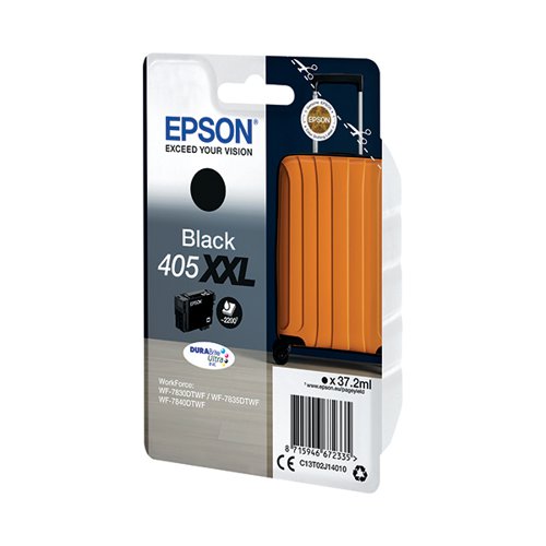 Epson 405XXL Ink Cartridge DURABrite Ultra Suitcase Black C13T02J14010