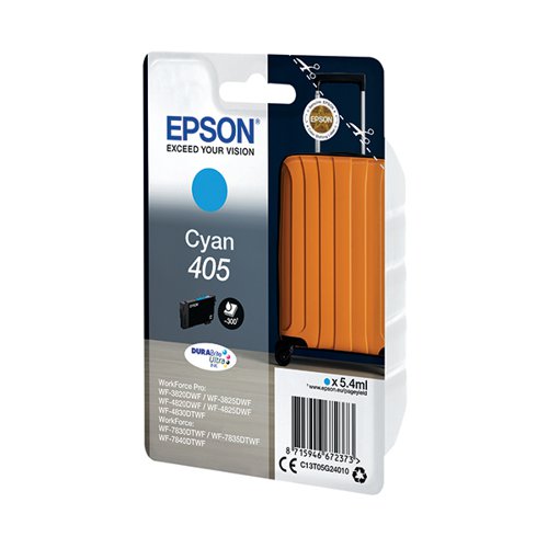 Epson 405 Ink Cartridge DURABrite Ultra Suitcase Cyan C13T05G24010 Inkjet Cartridges EP67237