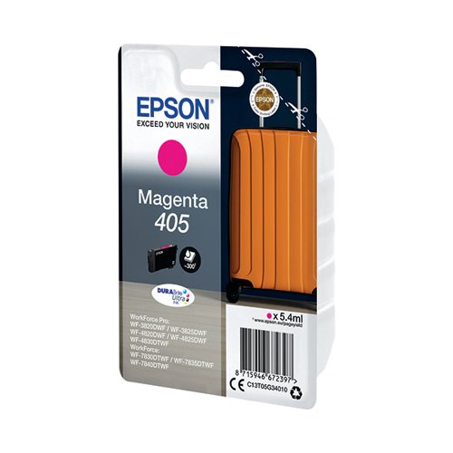 Epson 405 Ink Cartridge DURABrite Ultra Suitcase Magenta C13T05G34010 Inkjet Cartridges EP67239