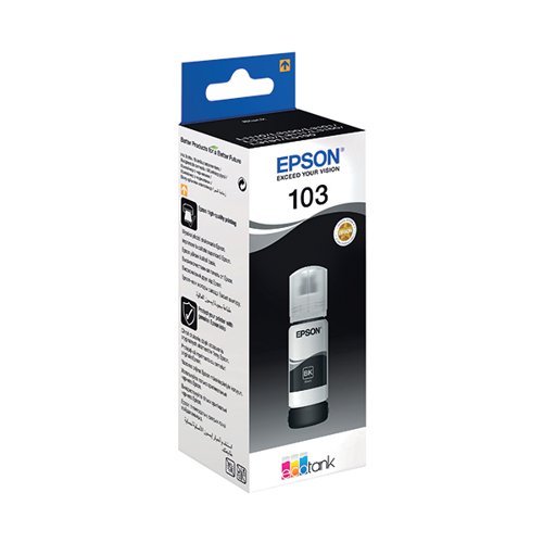 Epson 103 Ink Bottle EcoTank Black C13T00S14A10 Inkjet Cartridges EP69018