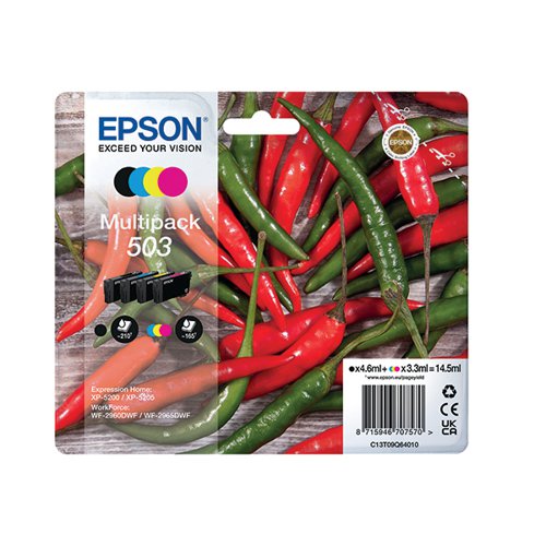 Epson 503 Ink Cartridge Chilli CMYK C13T09Q64010 EP70757