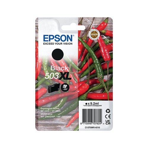 Epson 503XL Ink Cartridge High Yield Chilli Black C13T09R14010 EP70762