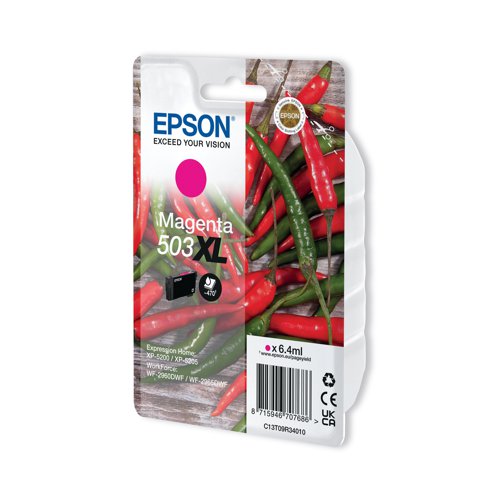 Epson 503XL Ink Cartridge High Yield Chilli Magenta C13T09R34010 EP70768