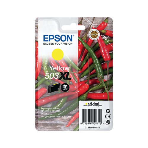 Epson 503XL Ink Cartridge High Yield Chilli Yellow C13T09R44010