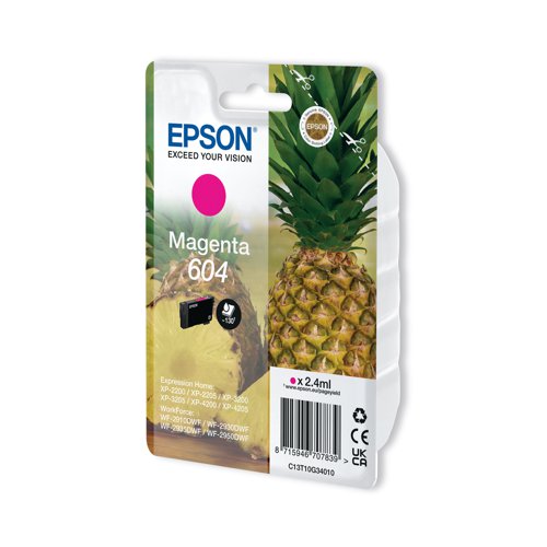 Epson 604 Ink Cartridge Pineapple Magenta C13T10G34010 EP70783