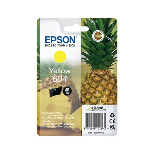 Epson 604 Ink Cartridge Pineapple Yellow C13T10G44010 EP70786