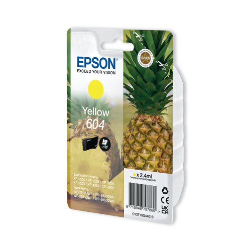 Epson 604 Ink Cartridge Pineapple Yellow C13T10G44010 EP70786