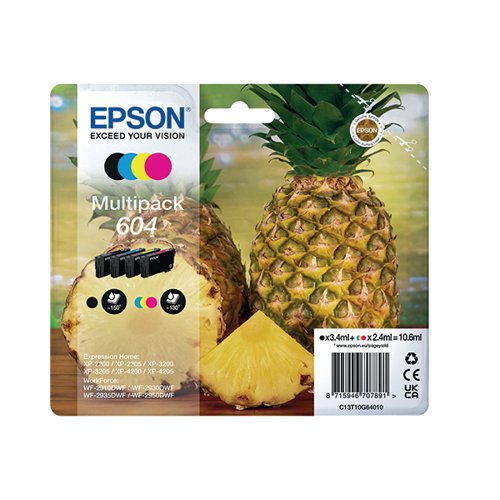 Epson 604 Ink Cartridge Multipack Pineapple CMYK C13T10G64010