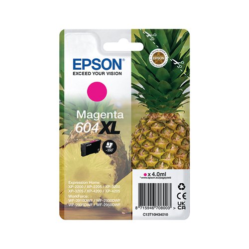 Epson 604XL Ink Cartridge High Yield Pineapple Magenta C13T10H34010 EP70800