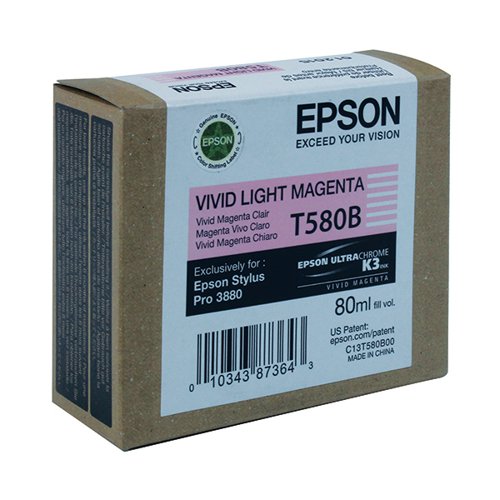 Epson T580B Ink Cartridge Vivid Light Magenta C13T580B00 EP73643 Buy online at Office 5Star or contact us Tel 01594 810081 for assistance