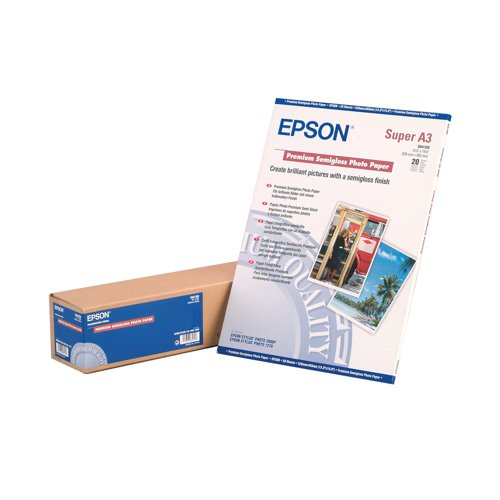 Epson A3 Premium Semi-Gloss Photo Paper A3+ 250gsm (Pack of 20) C13S041328