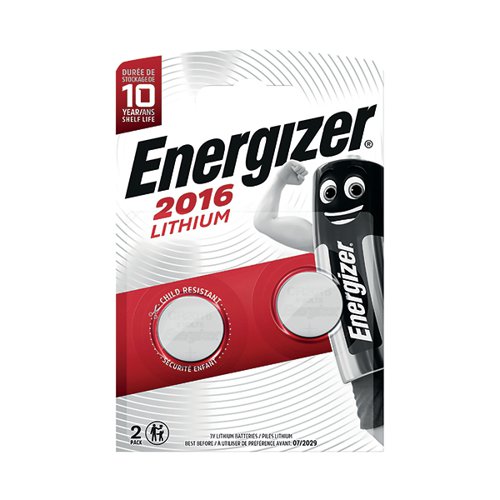 Energizer 2016/CR2016 Lithium Speciality Batteries (Pack of 2) 626986 ER24834 Buy online at Office 5Star or contact us Tel 01594 810081 for assistance