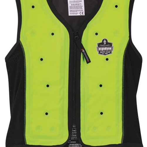 This evaporative cooling vest is comfortable and easy to activate. Simply fill the vest with 400 - 600ml of cold water. It provides up to 3 days of cooling powers to help maintain a healthy body temperature in hot working environments. The cooling material has been treated with antimicrobials to prevent mould growth. This vest is machine washable with the cap on.