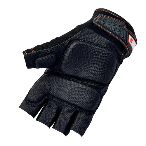 Ergodyne Impact Fingerless Gloves 1 Pair Black/Grey L
