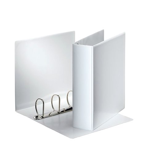 This stylish Esselte presentation ring binder contains a 4 D-ring mechanism with a 40mm capacity, which can hold up to 380 sheets of A4 80gsm paper. The binder features clear pockets on the front and spine for personalised, professional reports, presentations, projects and more. Made from durable polypropylene, this pack contains 1 white presentation ring binder.