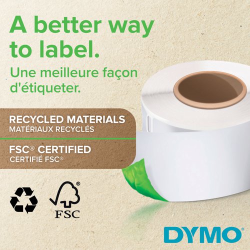 This roll of multipurpose labels is suitable for high-speed use with all Dymo LabelWriter printers, printing anything from a single label to the entire roll at once with the efficient thermal print mechanism. The self-adhesive backing makes it easy to secure labels to almost any surface. Suitable for use on all envelopes and packages.