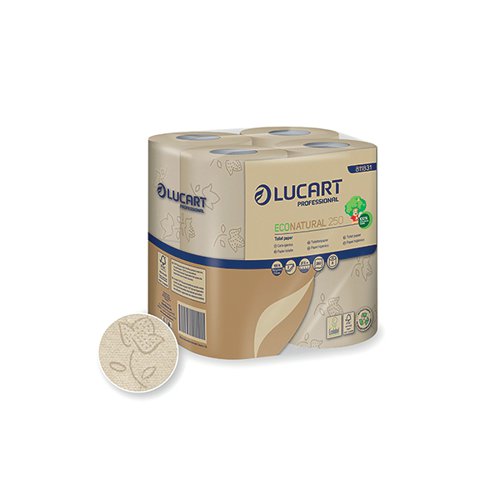 Lucart EcoNatural Conventional Toilet Rolls 8 X 8 Pack (64 Rolls) 8118361D
