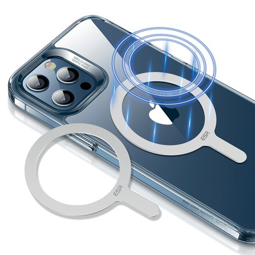 ESR13192 | The ESR HaloLock Universal Ring allows you to upgrade your phone case to MagSafe using this easy-to-install ferromagnetic ring with position lock tail design. The 360 degree magnetic tail design creates a secure position lock and prevents spinning, so your favourite accessories always stay perfectly in place. It ensures perfect alignment between your phone and the charging coil to maximise charging efficiency and allow you to enjoy easier tap-and-go wireless charging.